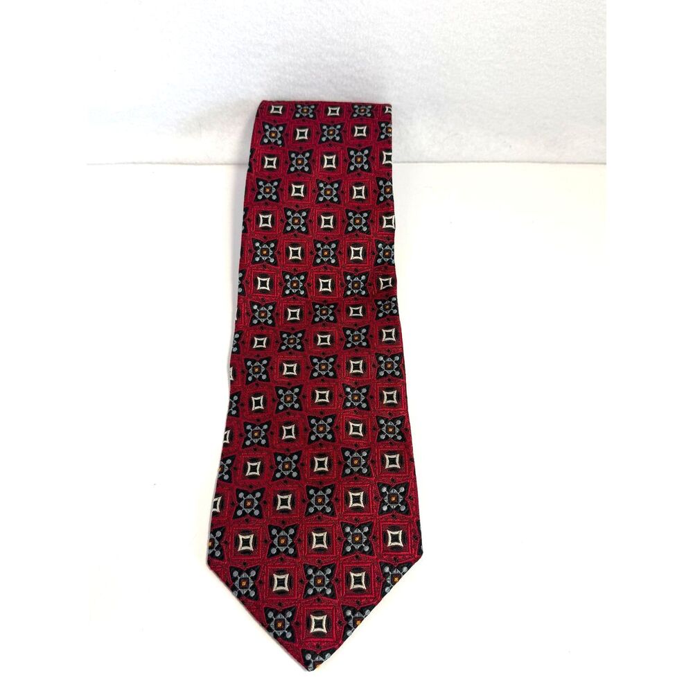 Robert Talbott Best of Class Men's Silk Red Geometric Tie W: 3.5" x L 54